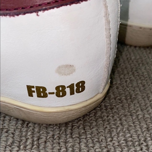 Freebird Women's White and Burgundy Distressed Sneakers sz 9 - Picture 10 of 13